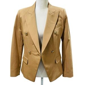 Michael Kors NWT Size 2 Double Breasted Peak Lapel Blazer Jacket Dark Camel